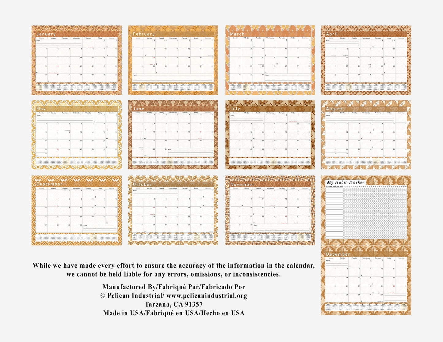 2027 Monthly Desktop/Wall Calendar/Planner - Habit Tracker - (Edition #25)