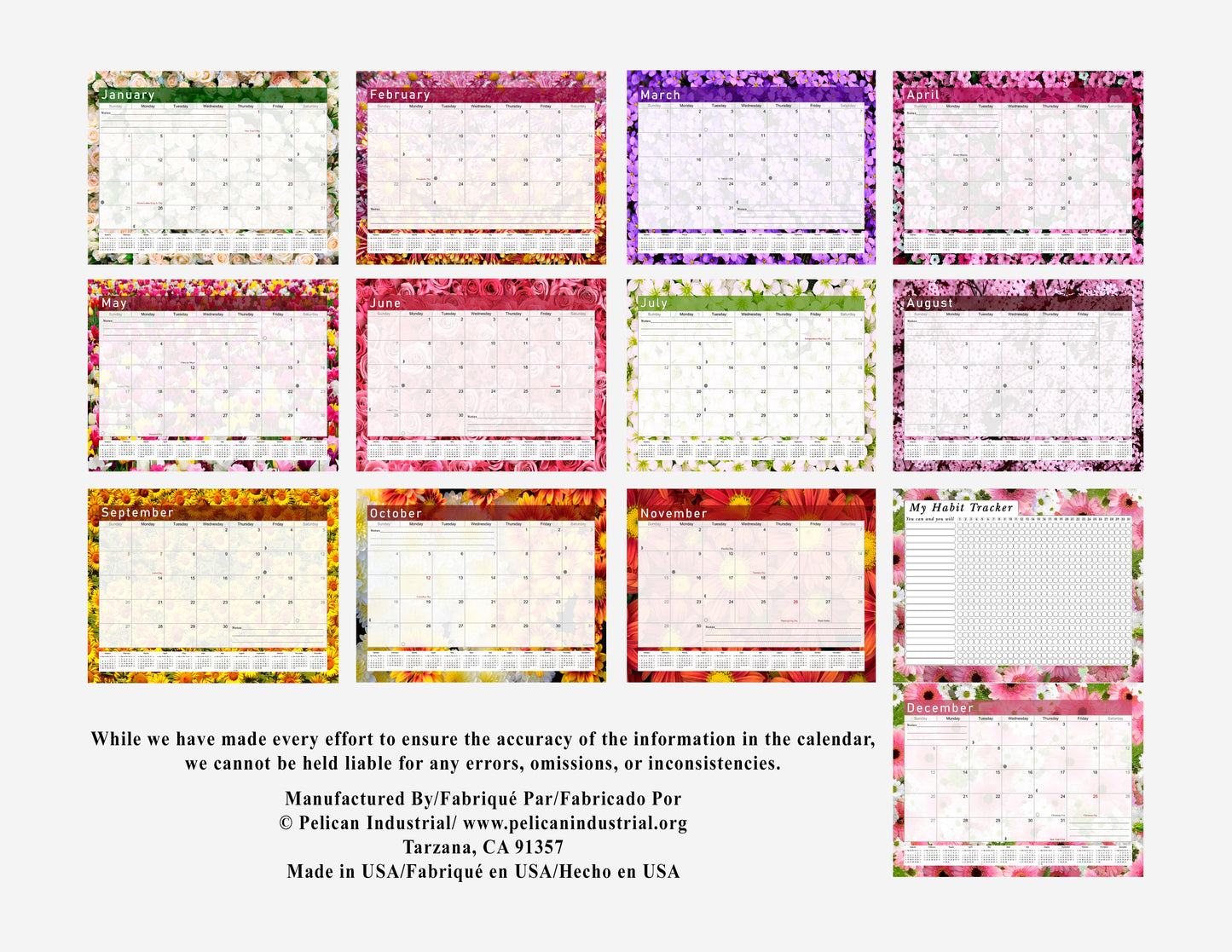 2027 Monthly Desktop/Wall Calendar/Planner - Habit Tracker - (Edition #23)