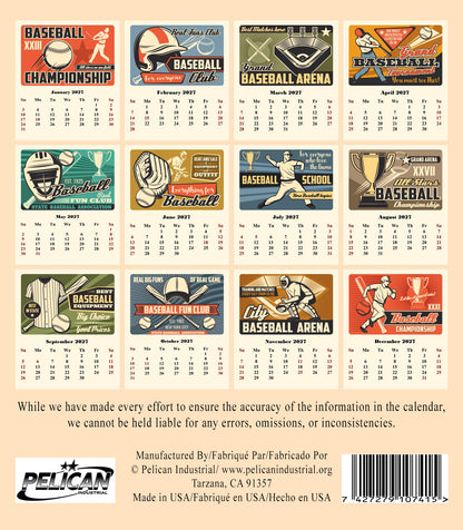 2026-2027 18 Months Standing Flip Desk Calendar Desktop Planner (Baseball)