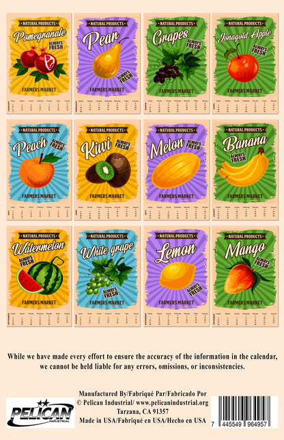2027 Wall Oversized Art Poster Calendar Spiral-bound - Farmer Market