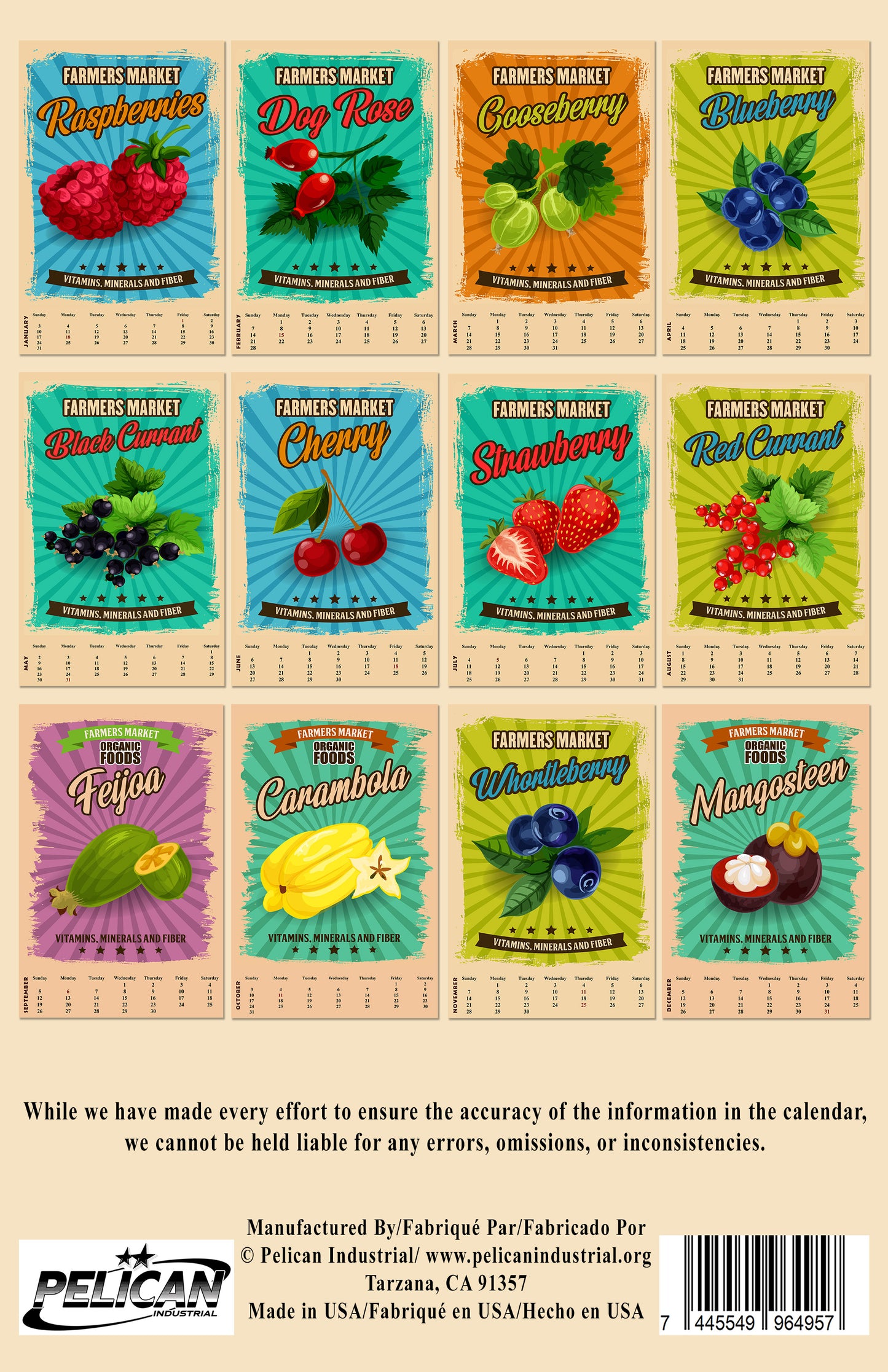 2027 Wall Oversized Art Poster Calendar Spiral-bound - Farmer Market v2