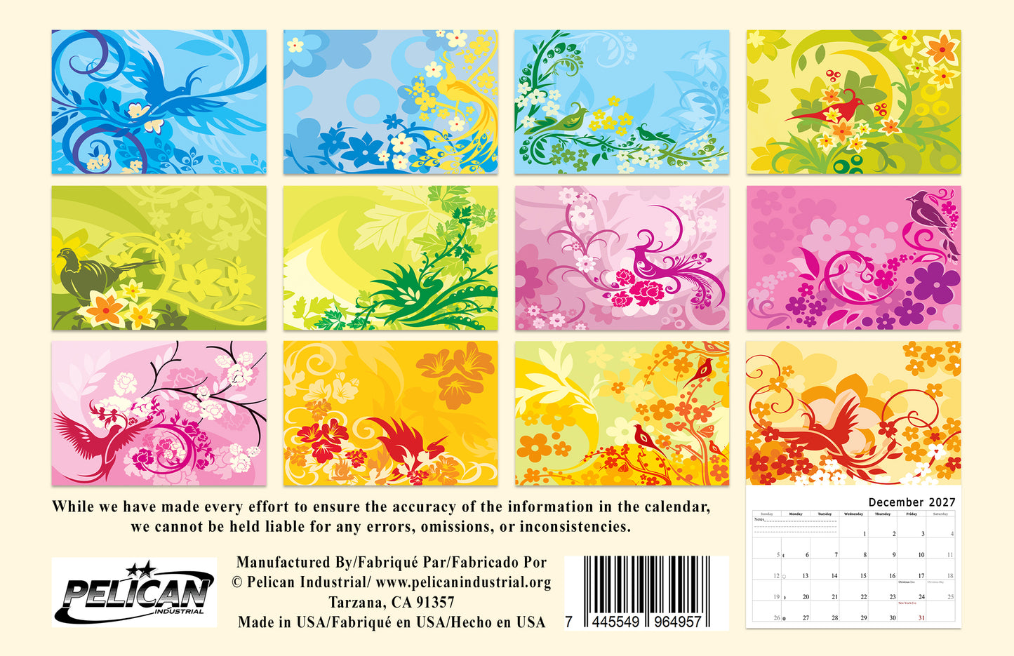 2027 Spiral-bound Wall Calendar (Art) - 12 Months Desktop/Wall Calendar/Planner