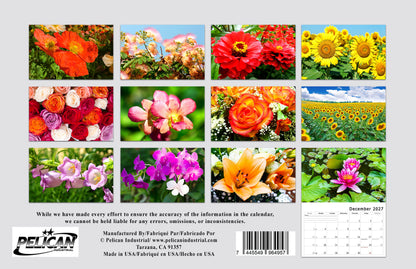 2027 Spiral-bound Wall Calendar (Flowers) - 12 Months Desktop/Wall Calendar/Planner