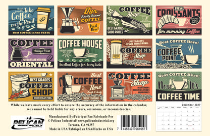 2027 Spiral-bound Wall Calendar (Coffee) - 12 Months Desktop/Wall Calendar/Planner
