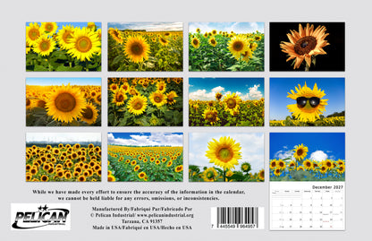 2027 Spiral-bound Wall Calendar (Sunflowers) - 12 Months Desktop/Wall Calendar/Planner