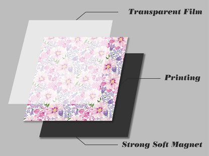 Dishwasher Magnet Cover - Reusable Magnetic Tiles Decal - Pack of 4 Tiles - V064