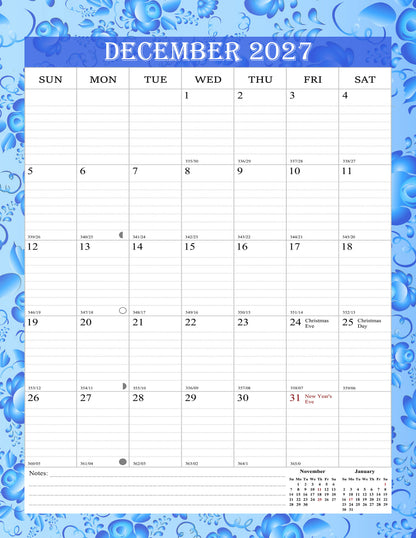 2026-2027 Wall Calendar Spiral-bound Twin-Wire Binding - 18 Months 8.5" x 11" 015
