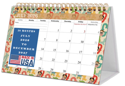 2026-2027 18 Months Standing Flip Desk Calendar Desktop Planner 010