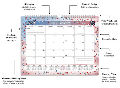 2025-2026 Monthly Spiral-Bound Wall / Desk Calendar - Desktop / Wall Blotter Calendar / Planner - (Edition #29)
