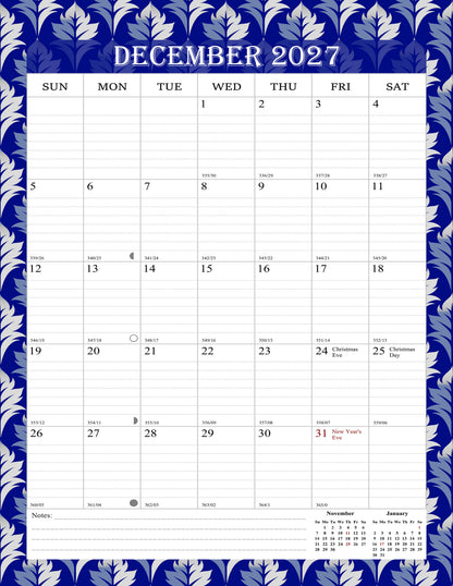 2026-2027 Wall Calendar Spiral-bound Twin-Wire Binding - 18 Months 8.5" x 11" 014