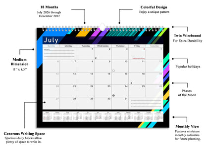 2026-2027 Monthly Spiral-Bound Wall / Desk Calendar - Desktop / Wall Blotter Calendar / Planner - (Edition #13)