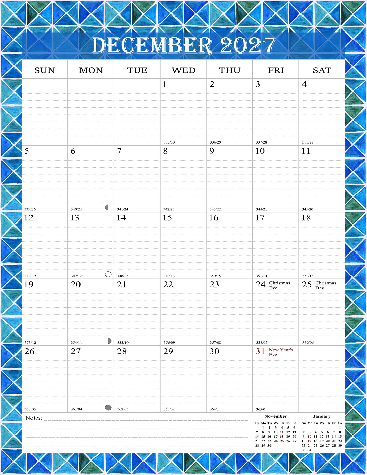 2026-2027 Wall Calendar Spiral-bound Twin-Wire Binding - 18 Months 8.5" x 11" 018