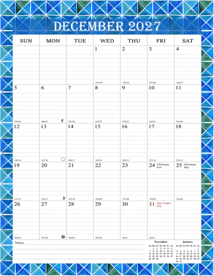 2027 Wall Calendar Spiral-Bound Twin-Wire Binding - 12 Months  18