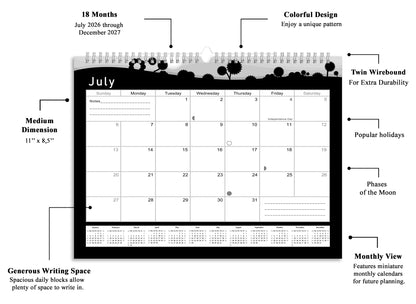 2026-2027 Monthly Spiral-Bound Wall / Desk Calendar - Desktop / Wall Blotter Calendar / Planner - (Edition #15)