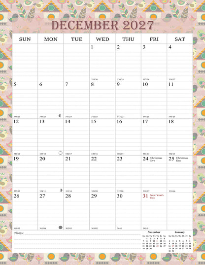 2026-2027 Wall Calendar Spiral-bound Twin-Wire Binding - 18 Months 8.5" x 11" 016