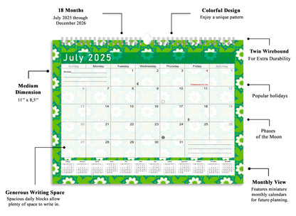2025-2026 Monthly Spiral-Bound Wall / Desk Calendar - Desktop / Wall Blotter Calendar / Planner - (Edition #16)