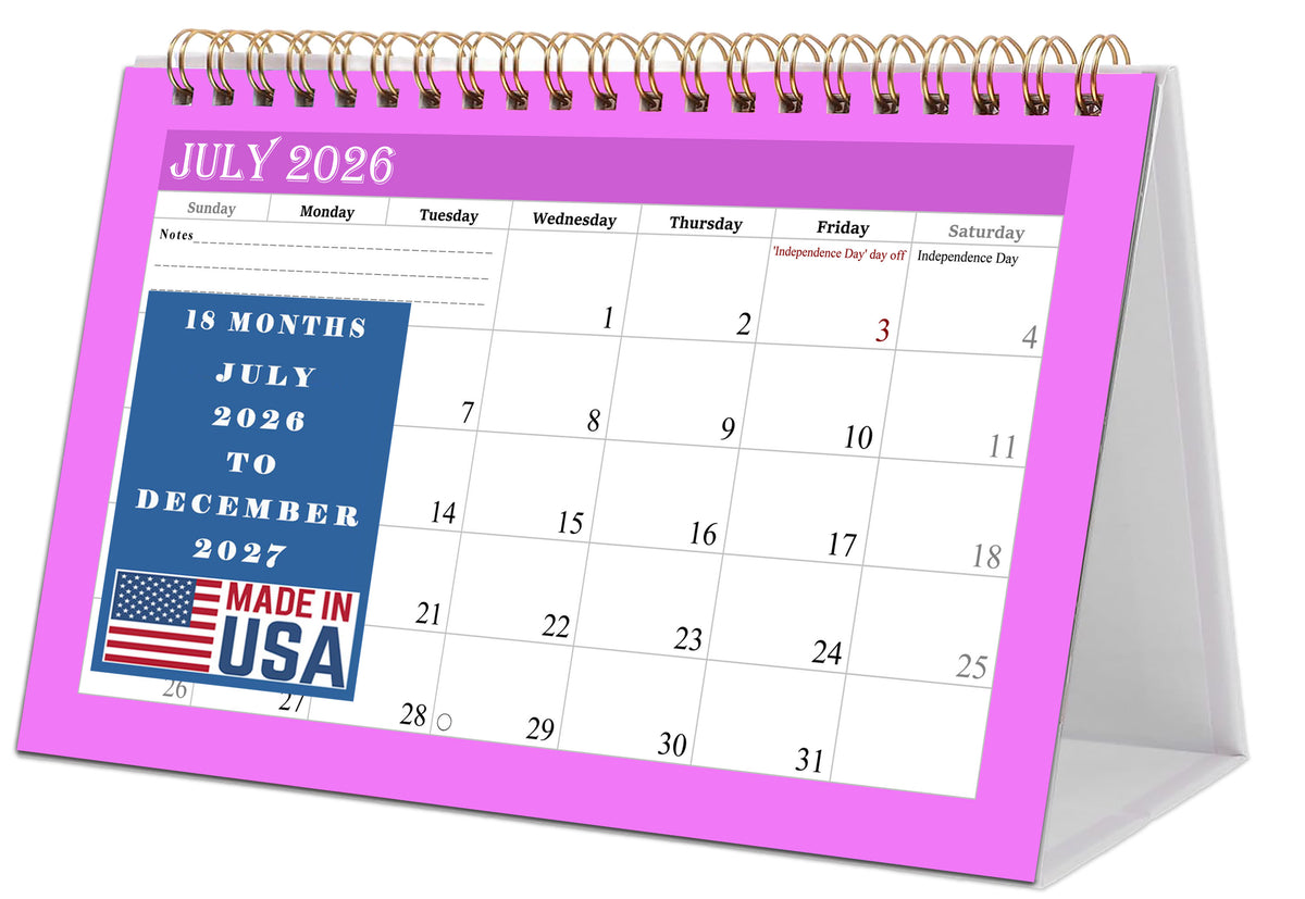 2026-2027 18 Months Standing Flip Desk Calendar Desktop Planner 05