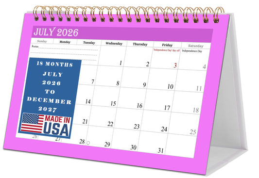 2026-2027 18 Months Standing Flip Desk Calendar Desktop Planner 05