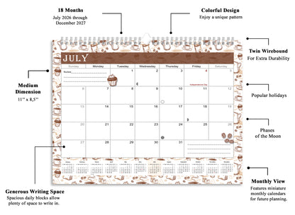 2026-2027 Monthly Spiral-Bound Wall / Desk Calendar - Desktop / Wall Blotter Calendar / Planner - (Edition #30)