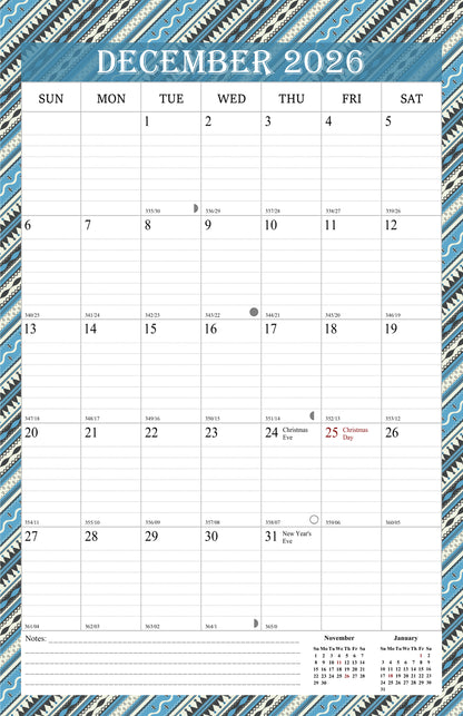 2025-2026 Wall Calendar Spiral-bound Twin-Wire Binding - 18 Months 8.5" x 11" 011