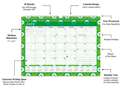 2026-2027 Monthly Spiral-Bound Wall / Desk Calendar - Desktop / Wall Blotter Calendar / Planner - (Edition #16)