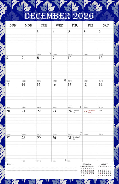 2025-2026 Wall Calendar Spiral-bound Twin-Wire Binding - 18 Months 8.5" x 11" 014