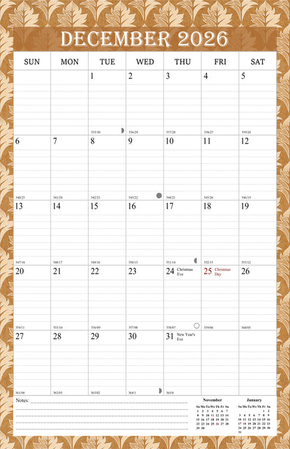 2025-2026 Wall Calendar Spiral-bound Twin-Wire Binding - 18 Months 8.5" x 11" 02