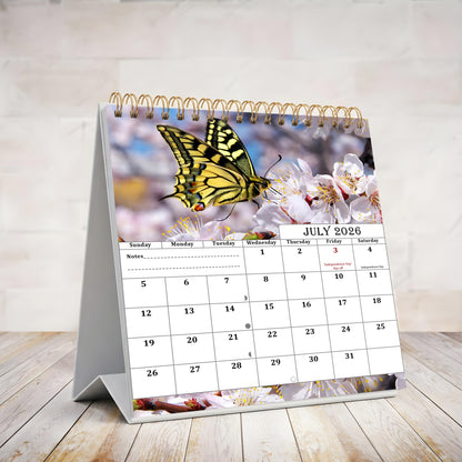 2026-2027 18 Months Standing Flip Desk Calendar Desktop Planner (Butterflies)
