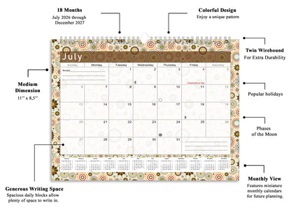 2026-2027 Monthly Spiral-Bound Wall / Desk Calendar - Desktop / Wall Blotter Calendar / Planner - (Edition #20)