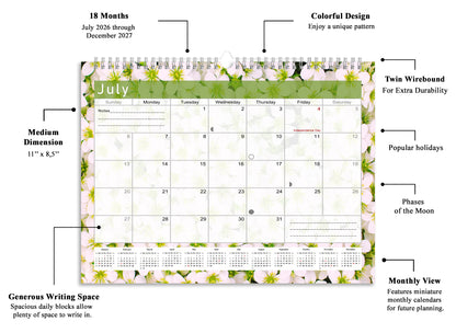 2026-2027 Monthly Spiral-Bound Wall / Desk Calendar - Desktop / Wall Blotter Calendar / Planner - (Edition #23)