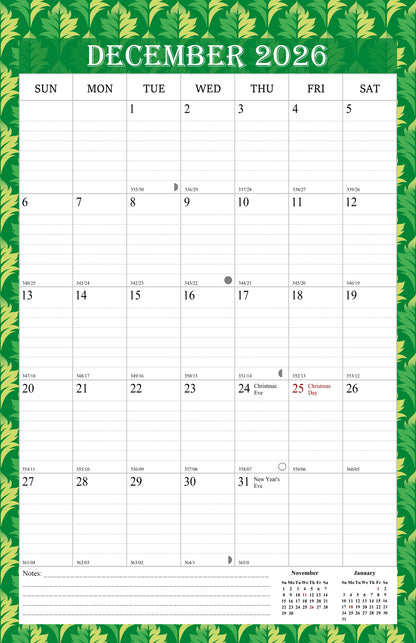 2025-2026 Wall Calendar Spiral-bound Twin-Wire Binding - 18 Months 8.5" x 11" 013