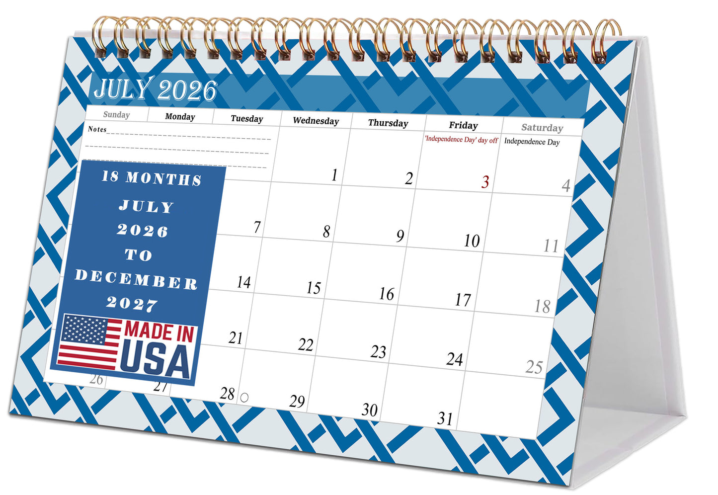 2026-2027 18 Months Standing Flip Desk Calendar Desktop Planner 04