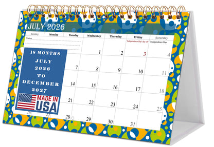 2026-2027 18 Months Standing Flip Desk Calendar Desktop Planner 015