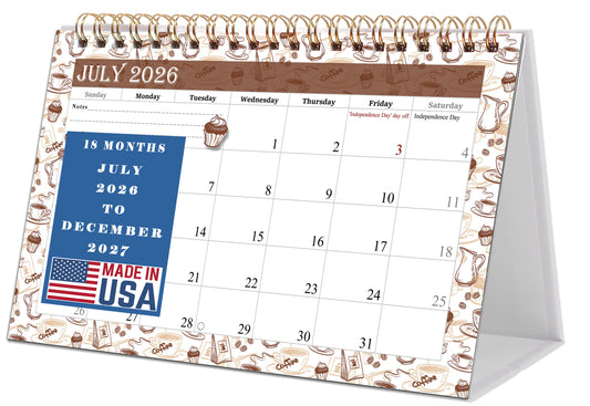 2026-2027 18 Months Standing Flip Desk Calendar Desktop Planner 020