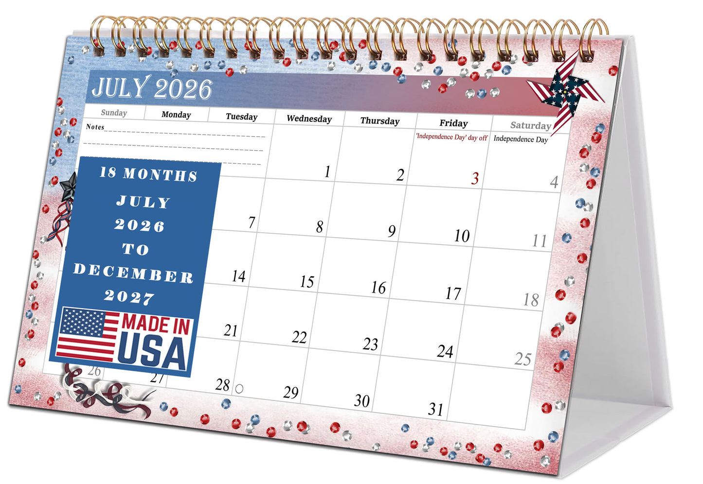 2026-2027 18 Months Standing Flip Desk Calendar Desktop Planner 08