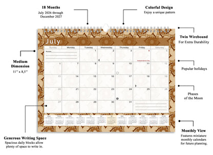 2026-2027 Monthly Spiral-Bound Wall / Desk Calendar - Desktop / Wall Blotter Calendar / Planner - (Edition #25)