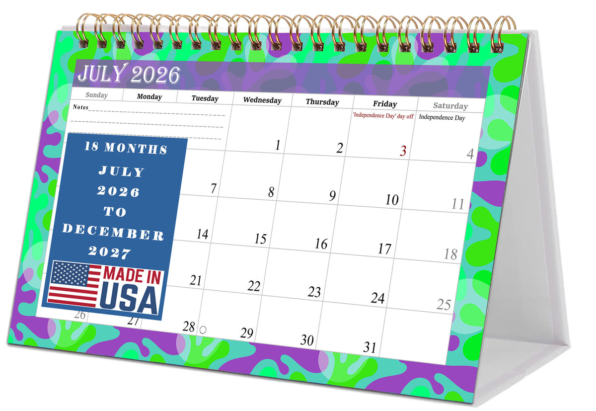2026-2027 18 Months Standing Flip Desk Calendar Desktop Planner with To-Do List & Notes 03