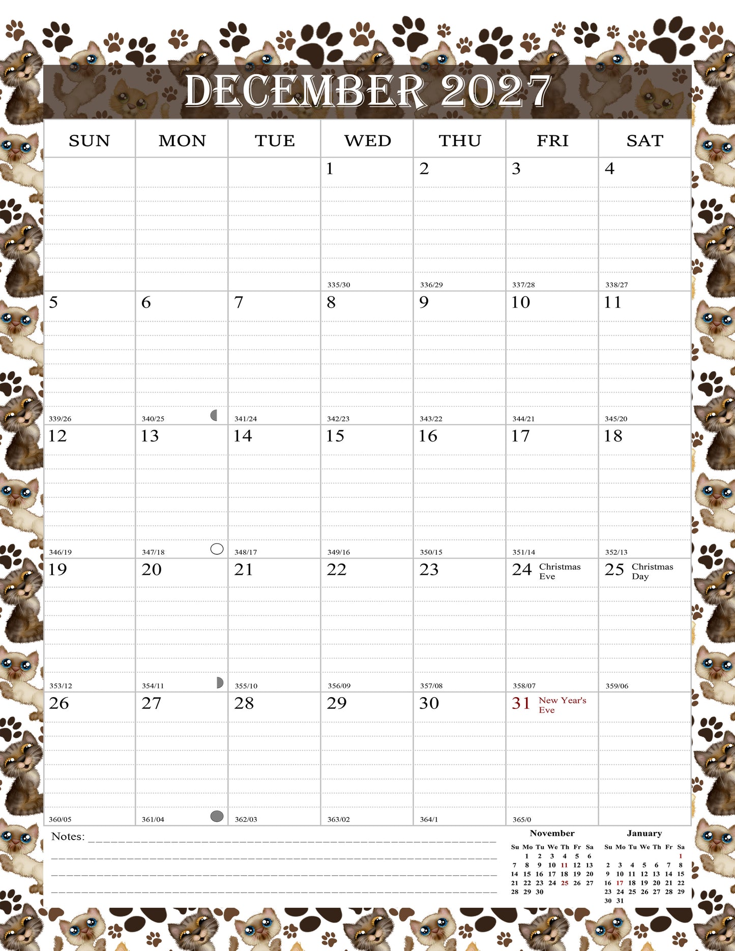 2026-2027 Wall Calendar Spiral-bound Twin-Wire Binding - 18 Months 8.5" x 11" 017