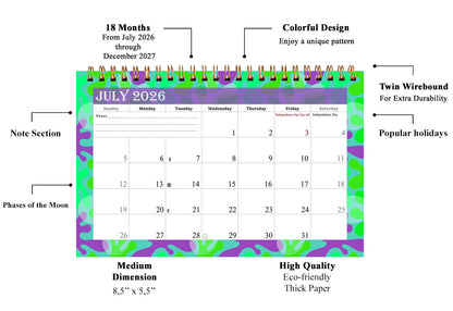 2026-2027 18 Months Standing Flip Desk Calendar Desktop Planner with To-Do List & Notes 03