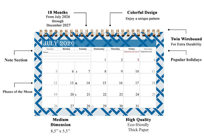2026-2027 18 Months Standing Flip Desk Calendar Desktop Planner 04