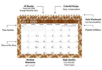 2026-2027 18 Months Standing Flip Desk Calendar Desktop Planner 09