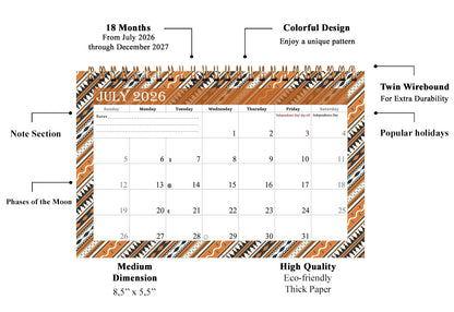2026-2027 18 Months Standing Flip Desk Calendar Desktop Planner 017