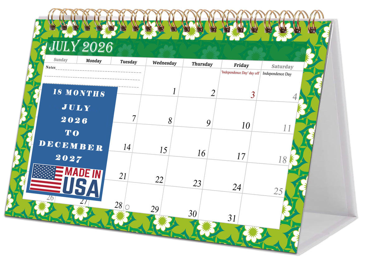 2026-2027 18 Months Standing Flip Desk Calendar Desktop Planner 06