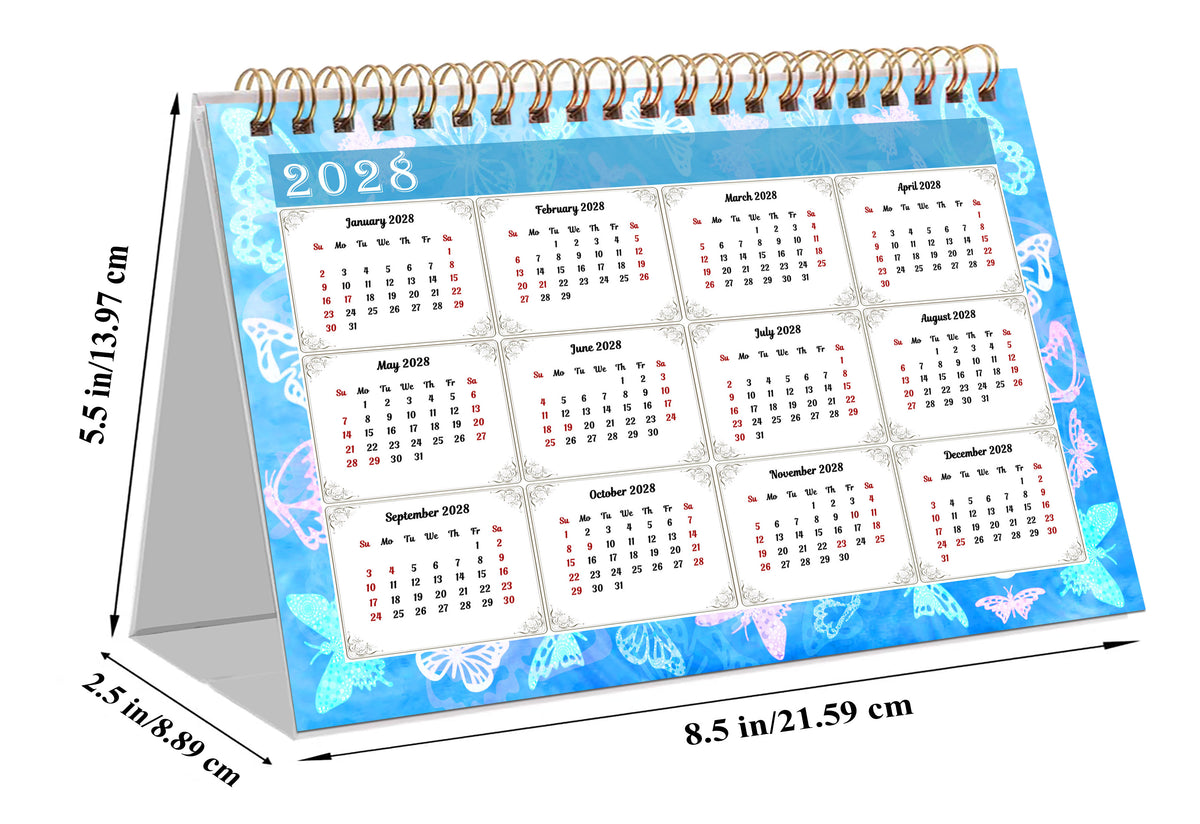 2027-12 Months Desk Calendar Desktop Planner with To-Do List & Notes 08