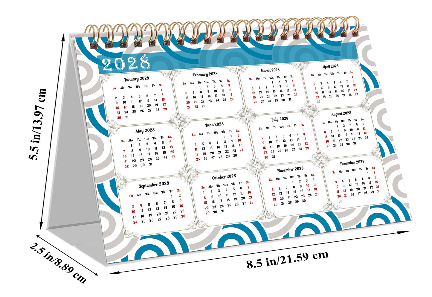 2026-2027 18 Months Standing Flip Desk Calendar Desktop Planner 04