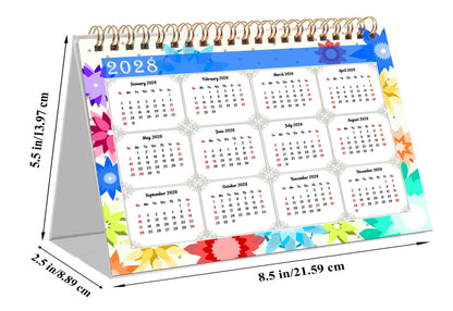2027-12 Months Desk Calendar Desktop Planner with To-Do List & Notes 01
