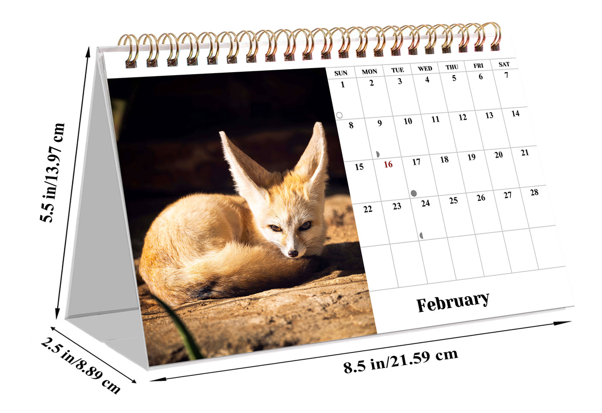 2027-12 Months Desk Calendar Desktop Planner with To-Do List (Baby Animals)