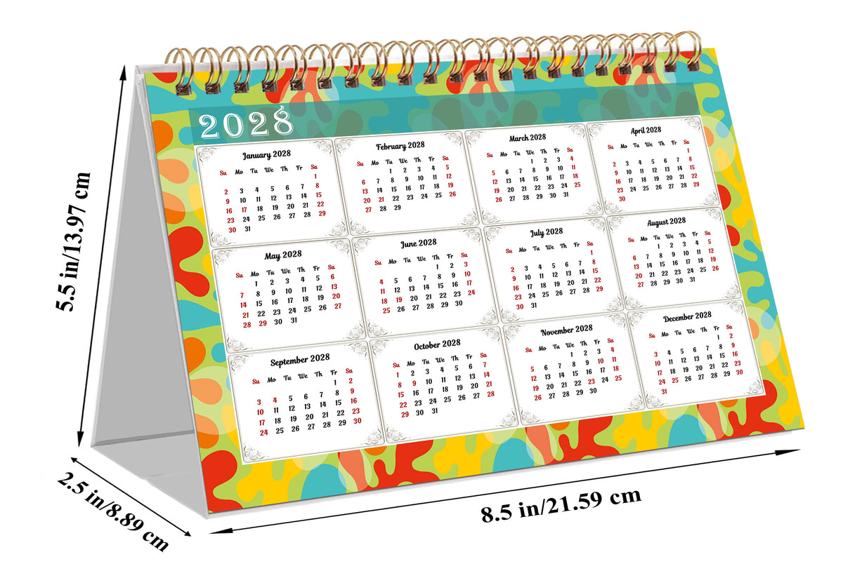 2027-12 Months Desk Calendar Desktop Planner with To-Do List & Notes 03