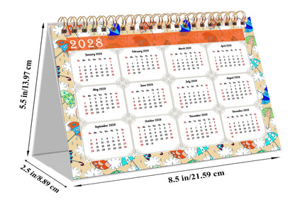 2026-2027 18 Months Standing Flip Desk Calendar Desktop Planner 014