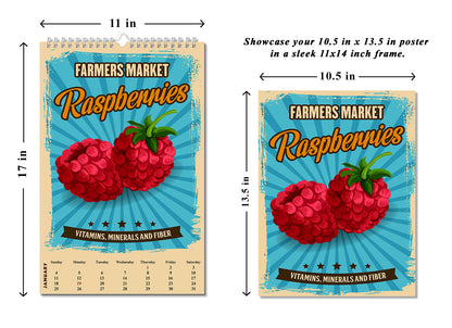2027 Wall Oversized Art Poster Calendar Spiral-bound - Farmer Market v2